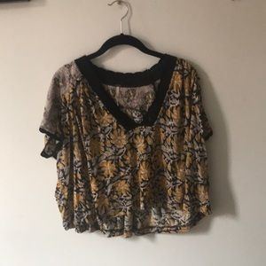 Free People flowy floral shirt